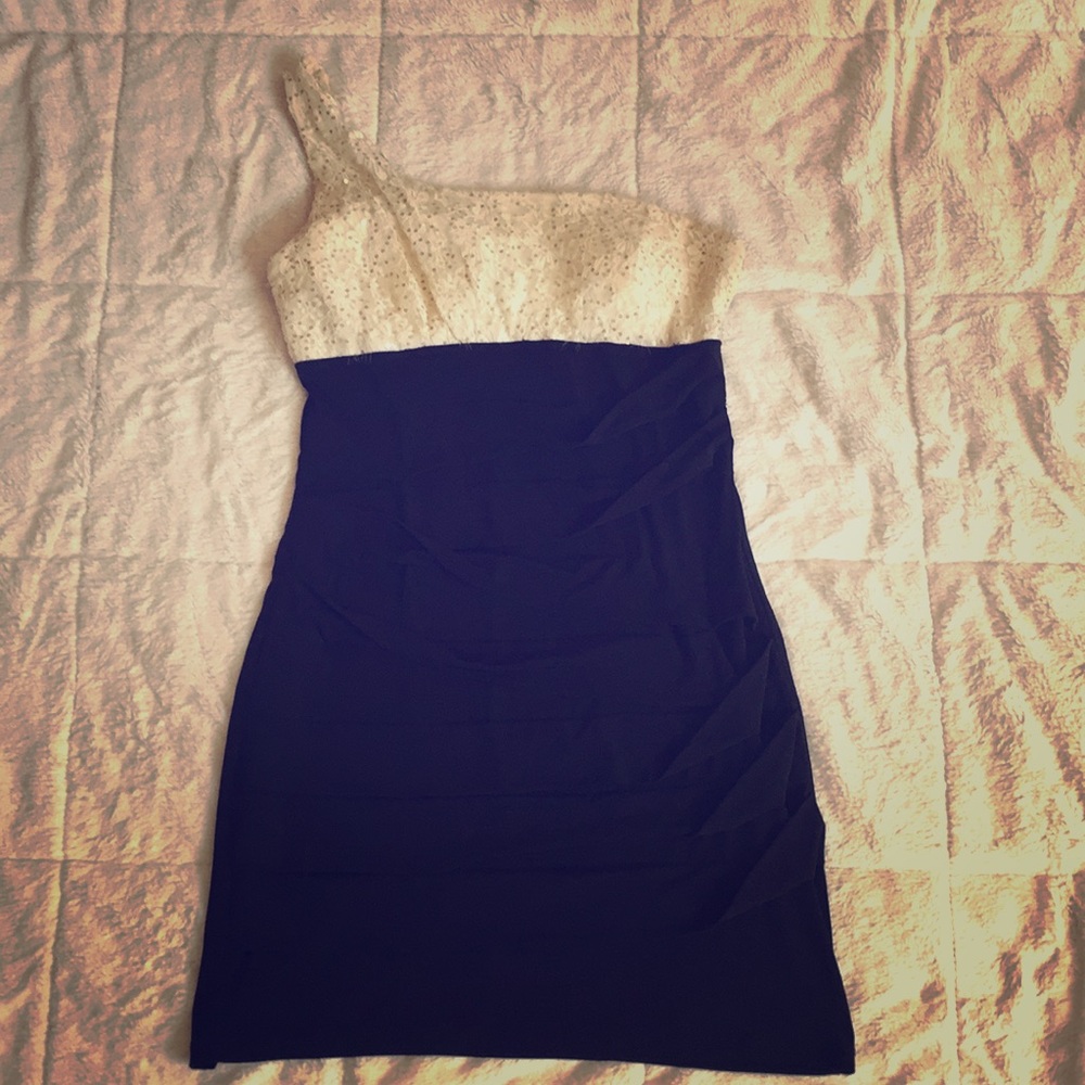 Black and ivory short homecoming or cocktail dress